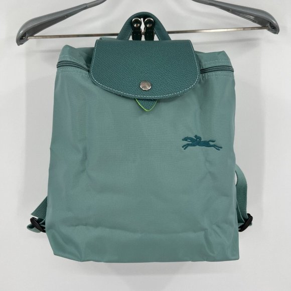 Longchamp Handbags - LONGCHAMP Le Pliage Green Backpack Bag Lagoon Blue Packable Foldable NEW RARE